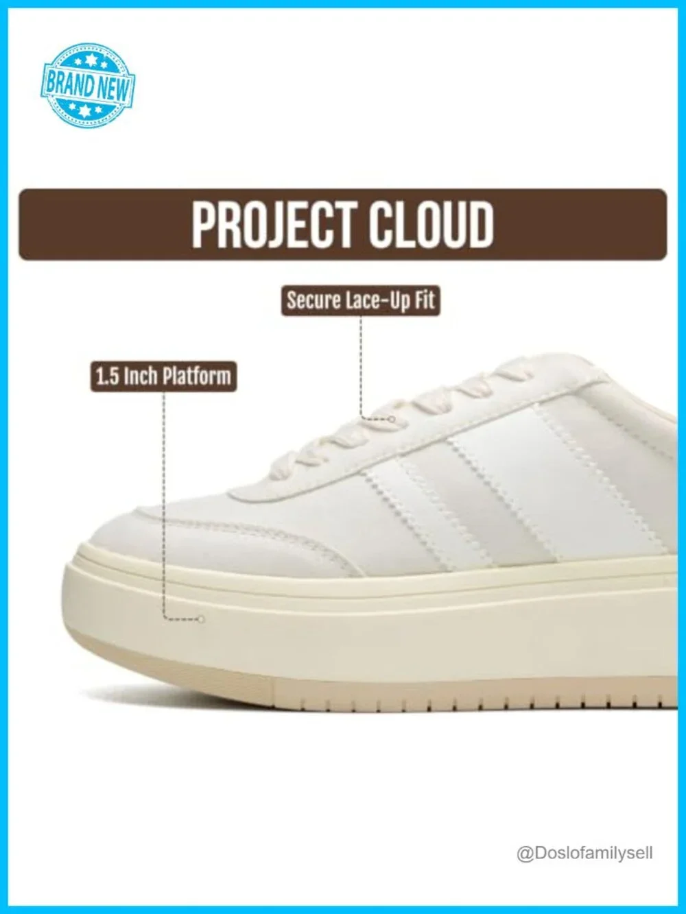 Women's Platform Sneakers Lace-Up Comfortable Cushioned Athletic Shoes